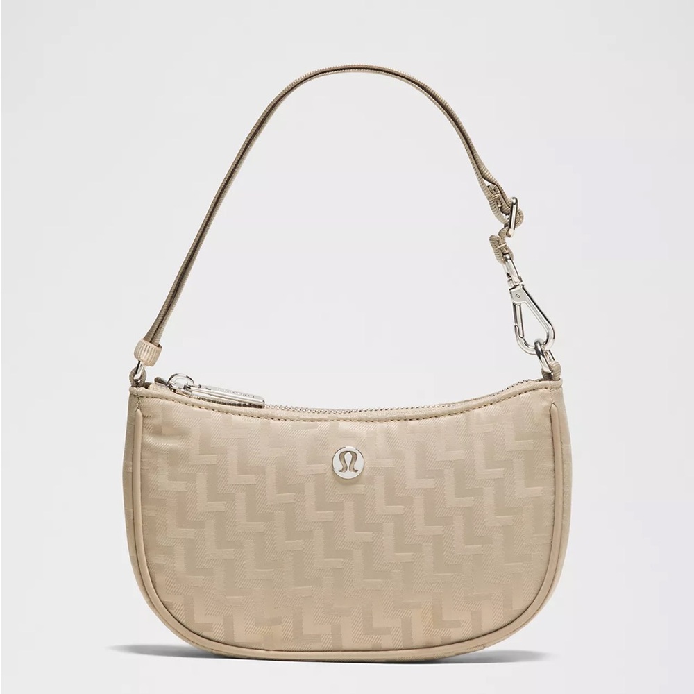 Lululemon City Essentials Mini Shoulder Bag L Monogram Jacquard beige 1L